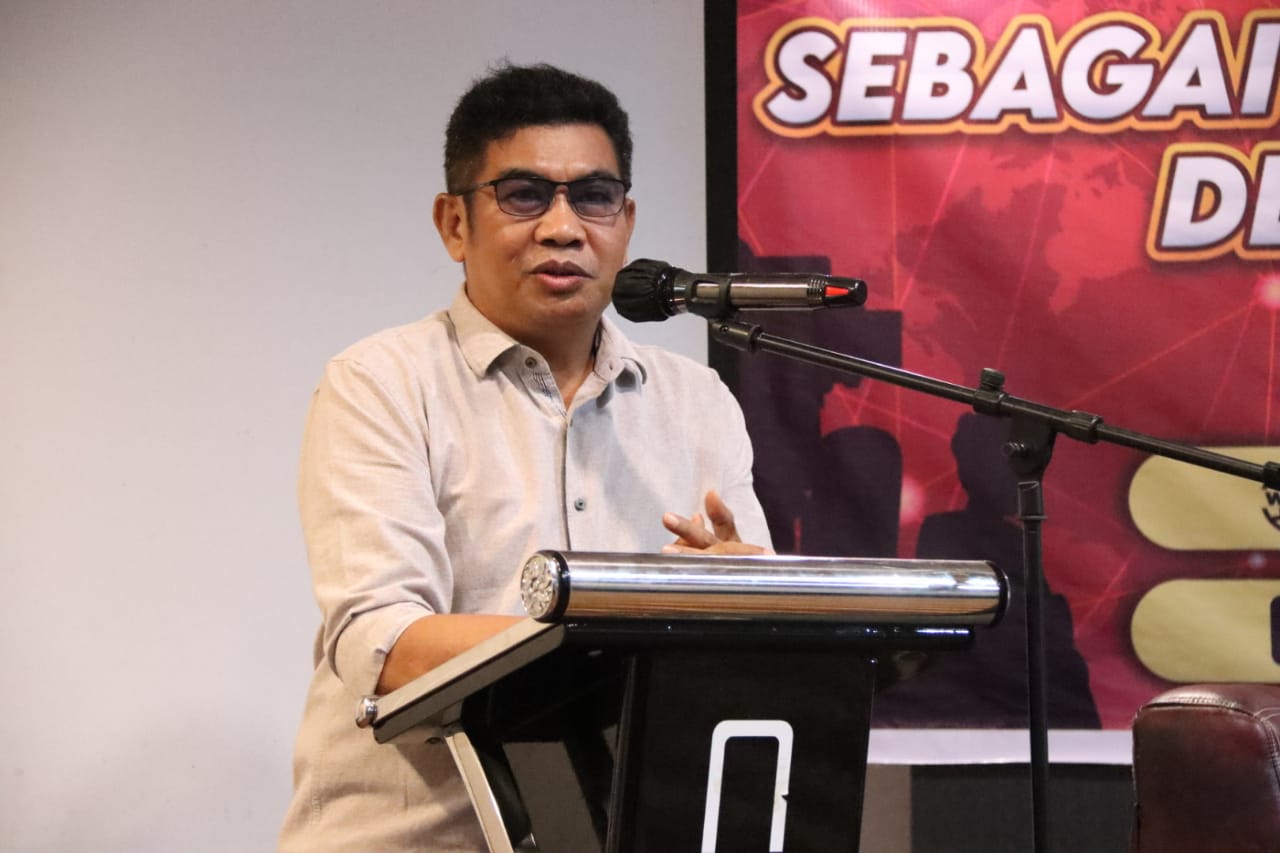 Kadiskominfosantik Prov. Kalteng Agus Siswadi Sampaikan Sambutan Pada Acara Media Gathering