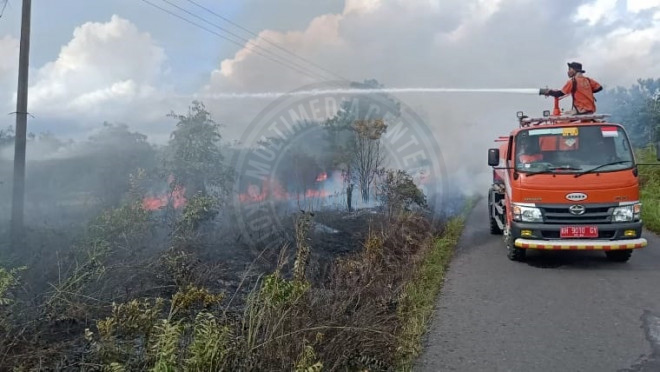 Tim TRC BPBD Kobar Bergegas Menuju Laporan Titik Api Di Kecamatan Kumai