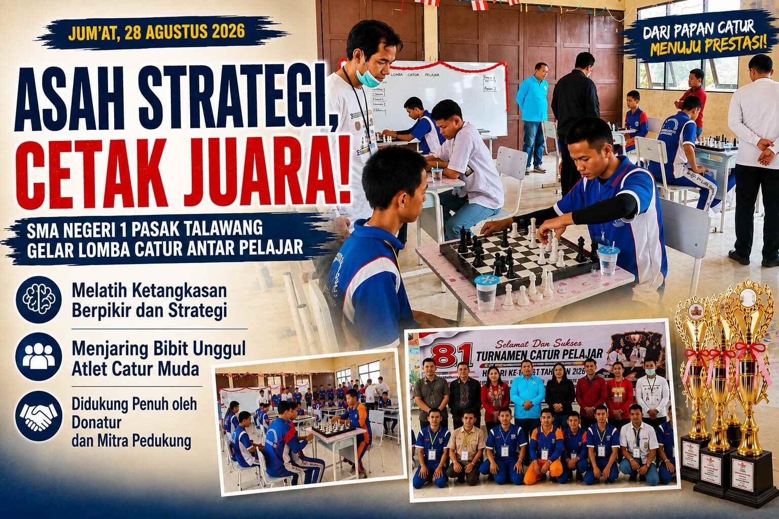 Lomba Catur Antar Pelajar di Pasak Talawang Jadi Ajang Asah Strategi dan Sportivitas