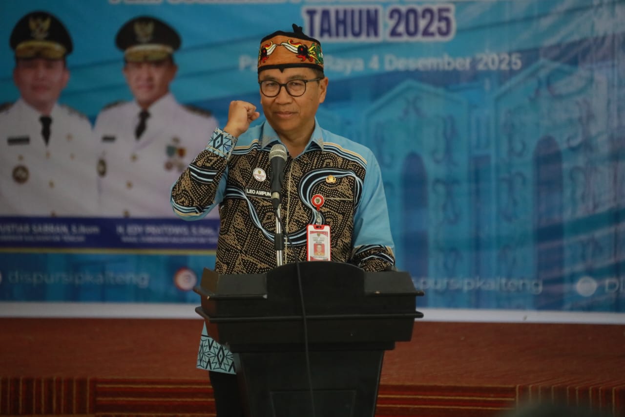 Plt Sekda Prov Kalteng Leonard S Ampung Buka Rakorda Perpustakaan