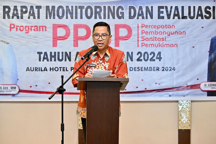 Kepala Bappedalitbang Leonard S Ampung Buka Rapat Monitoring dan Evaluasi Pelaksanaan PPSP Provinsi Kalteng