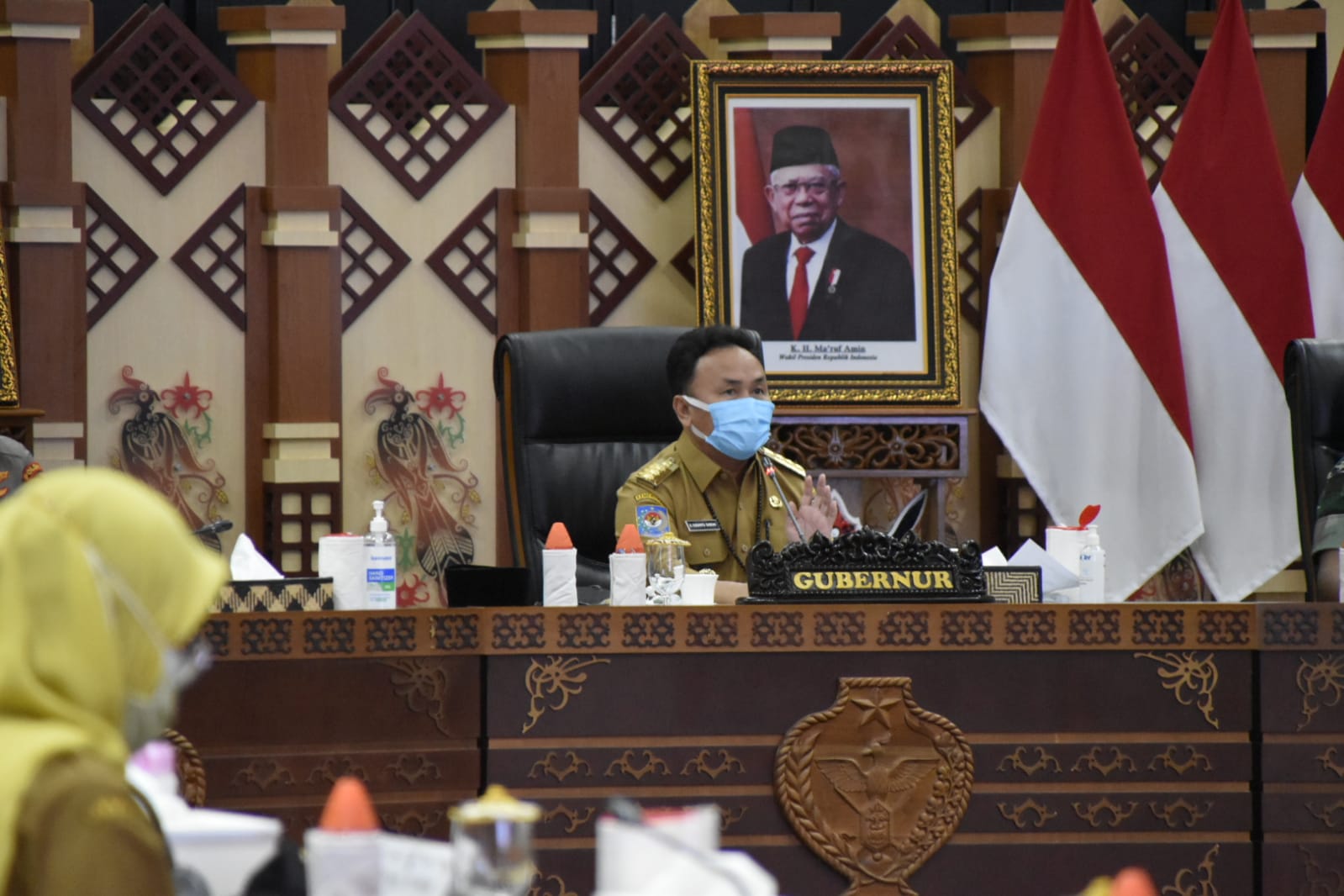 Gubernur Kalteng H. Sugianto Sabran Pimpin Rapat Tindak Lanjut Arahan Presiden RI Joko Widodo Tentang Penanganan Pandemi Covid-19 Di Kalteng