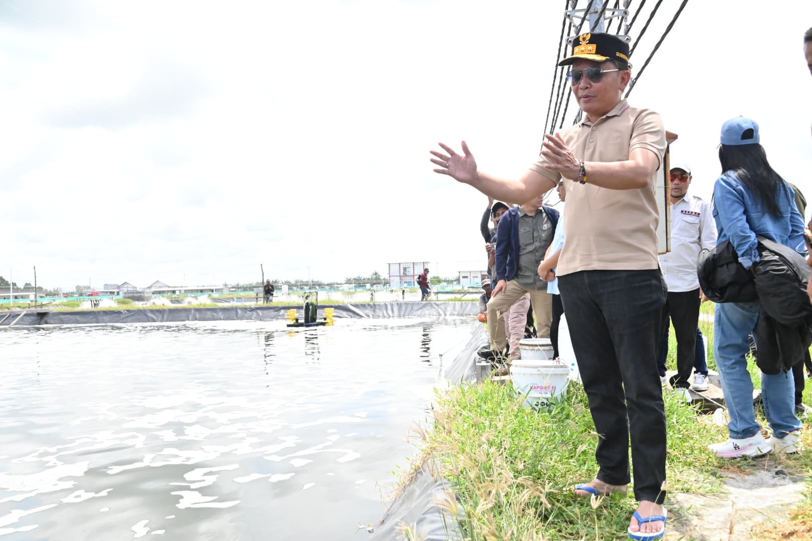 Gubernur Kalteng Agustiar Sabran Kunjungan ke Tambak Udang Vaname Shrimp Estate Berkah