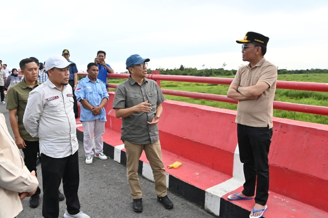 Gubernur Kalteng Agustiar Sabran Tinjau Infrastruktur Jembatan Jelai