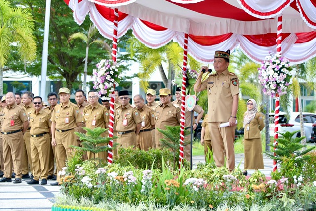 Gubernur Kalteng Agustiar Sabran Pimpin Apel Besar di Lingkup Pemprov Kalteng