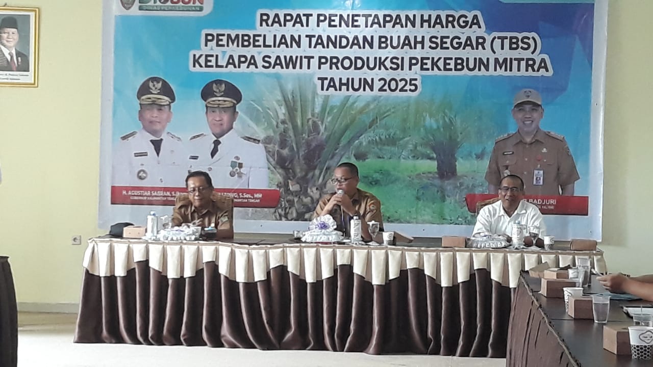 Pemprov Kalteng Gelar Rapat Penetapan Harga Pembelian TBS Kelapa Sawit Produksi Pekebun untuk Periode II Bulan April 2025