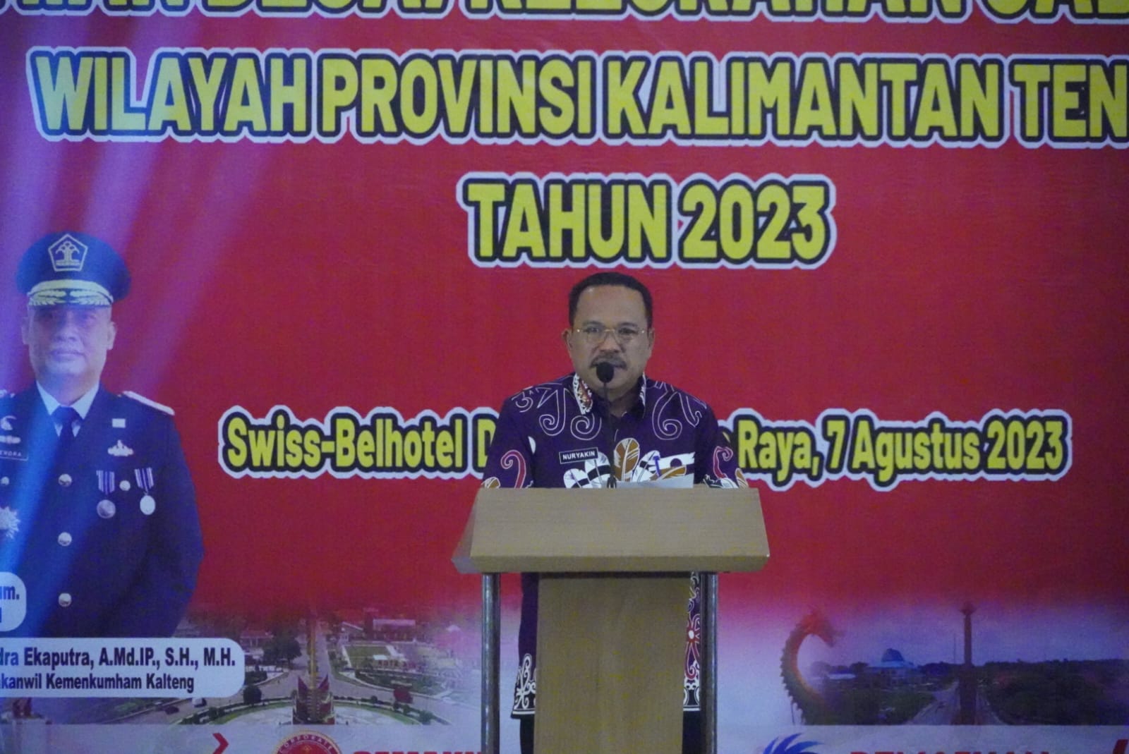 Sekda Prov. Kalteng Nuryakin Hadiri Peresmian Desa/Kelurahan Sadar Hukum Wilayah Provinsi Kalteng Tahun 2023