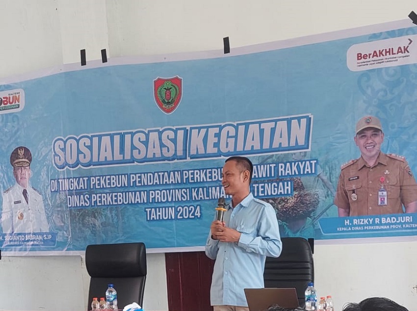 Disbun Prov. Kalteng Gelar Sosialisasi Pendataan Perkebunan Sawit Rakyat di Tingkat Pekebun