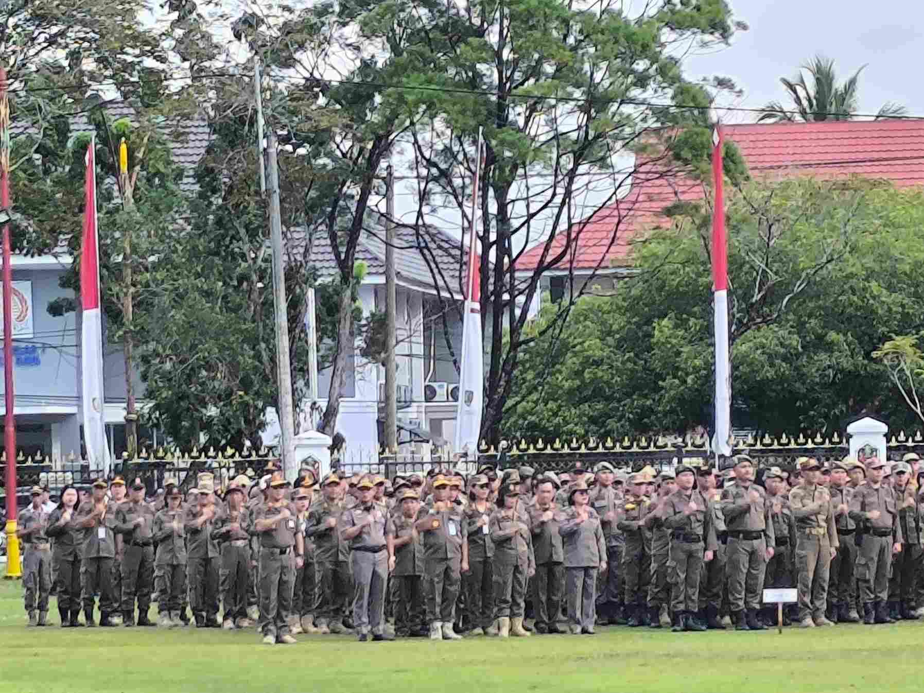 Satpol PP Prov. Kalteng Turut  Bagian Pelaksanaan Apel Besar dan Halalbihalal Dalam Rangka 1 Syawal 1446 Hijriah