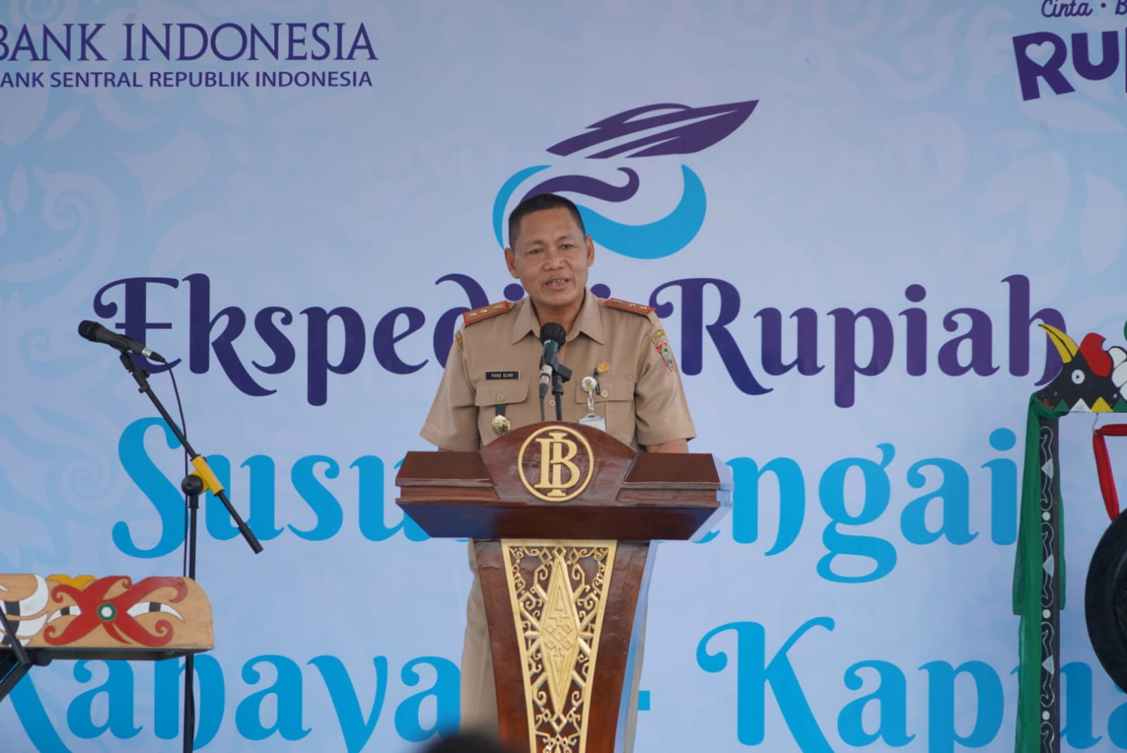 Sahli Yuas Elko Melepas Tim Kas Keliling Ekspedisi Rupiah Susur Sungai Bank Indonesia
