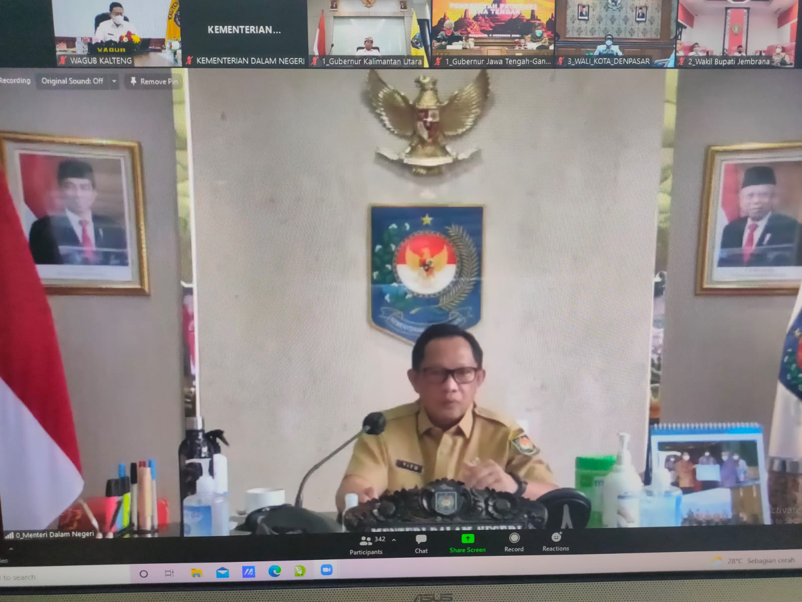 Rapat Kesiapan Penerapan PPKM Natal 2021 dan Tahun Baru 2022 serta Percepatan Vaksinasi dan Belanja Daerah (APBD) Dihadiri Wagub Kalteng