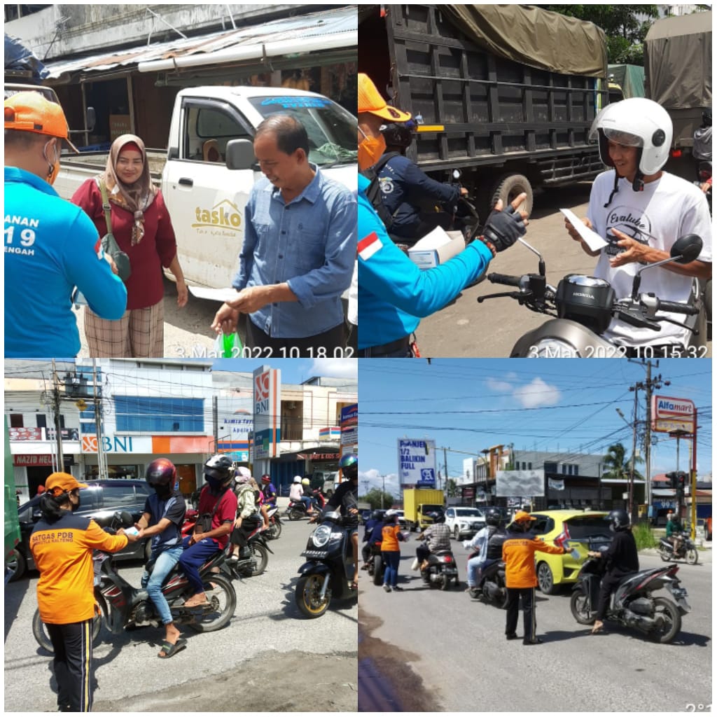 Satgas Covid-19 Prov. Kalteng Bagikan Masker Untuk Masyarakat