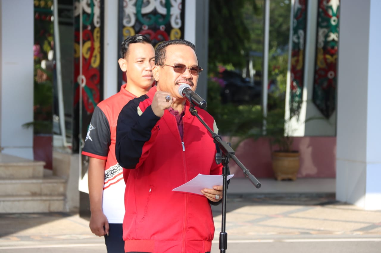 Sekda Nuryakin Berharap Kontingen Kalteng Bisa Tampil Dengan Penuh Semangat dan Optimal Serta Membawa Harum Nama Baik Kalteng