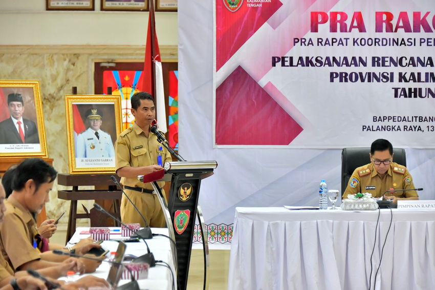 Kepala Bappedalitbang Leonard S Ampung Buka Pra Rakordalev Pelaksanaan Rencana Pembangunan Daerah Provinsi Kalteng