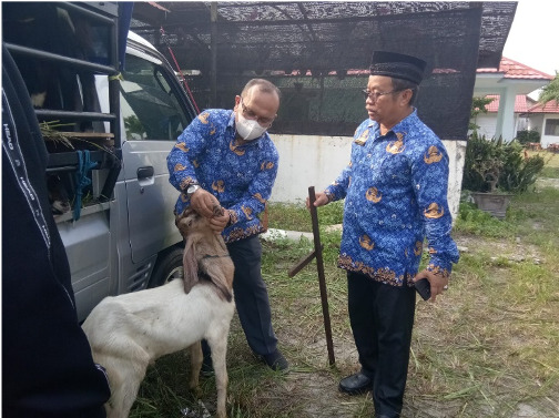 Kadis TPHP Serahkan Bantuan Ternak Kambing Peranakan Etawa Untuk Kabupaten Seruyan