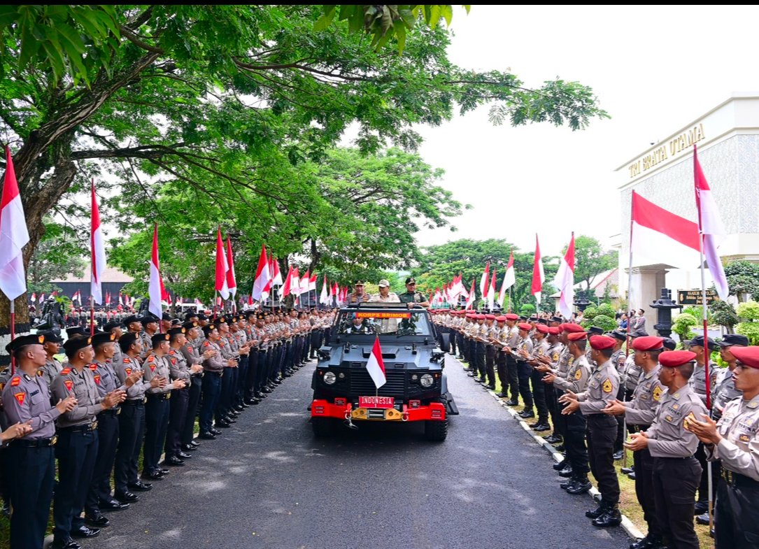 Presiden RI Prabowo Subianto Hadiri Pembukaan Apel Kasatwil Polri Tahun 2024