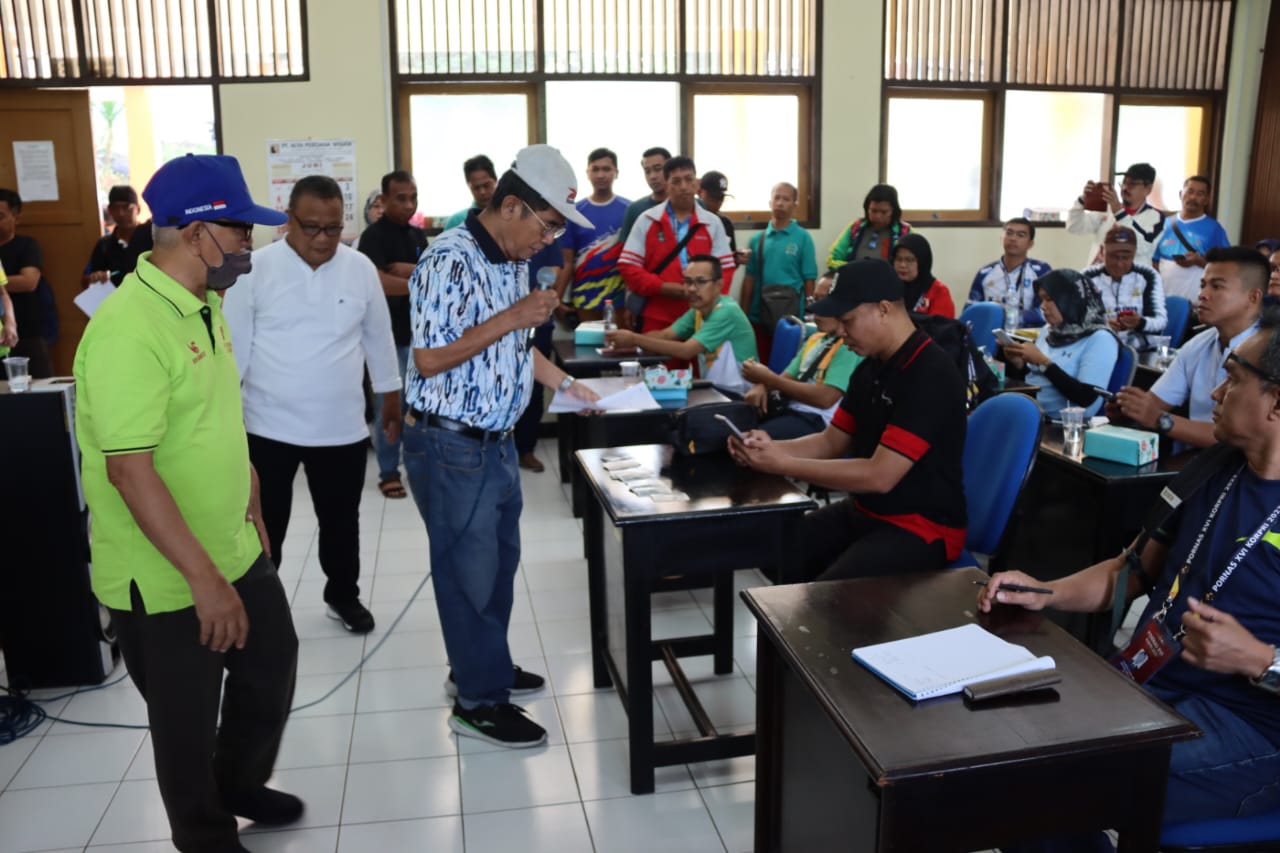 Para Atlet PORNAS XVI KORPRI Asal Kalteng Ikuti Technical Meeting dan Latihan di Venue