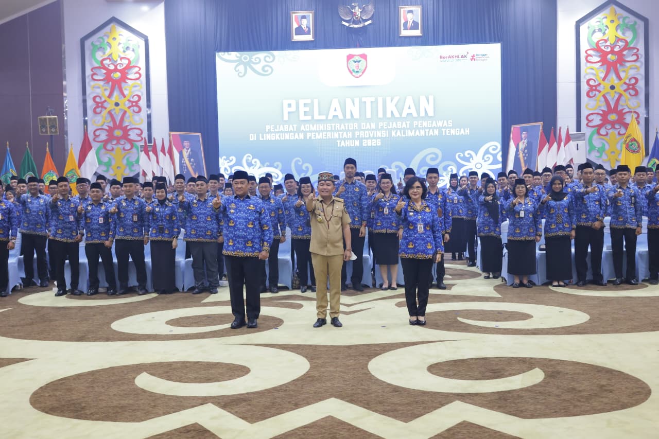 Gubernur Agustiar Sabran Lantik 234 Pejabat Administrator dan Pengawas Pemprov Kalteng