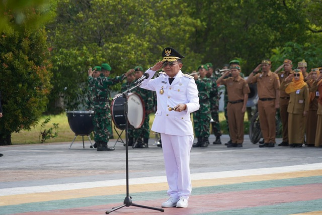 Upacara Ziarah HUT ke-69 Kalteng Dipimpin Agustiar Sabran di Taman Makam Pahlawan Sanaman Lampang