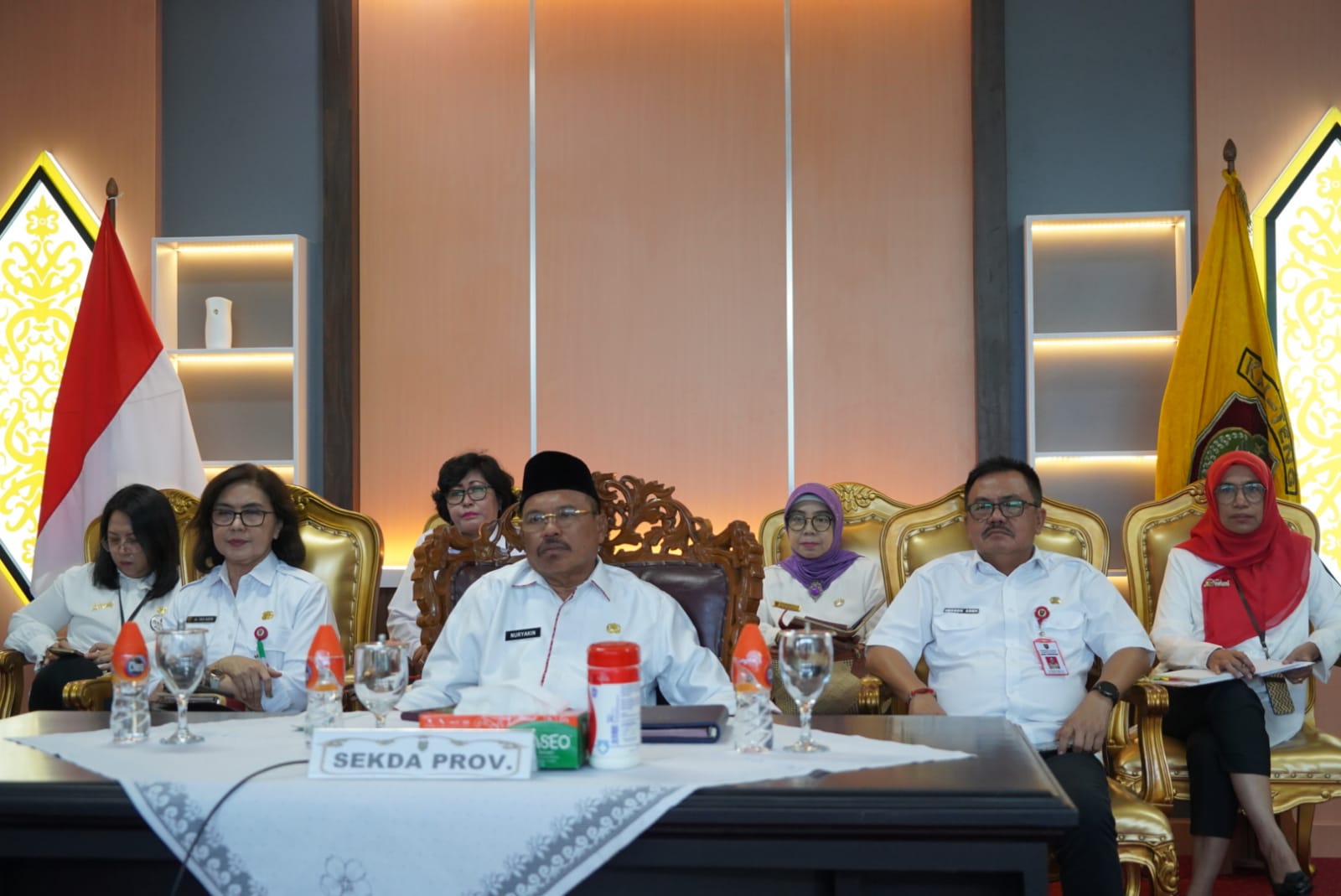 Sekda Prov. Kalteng Ikuti Rapat Bersama Sekjen Kemendagri Secara Virtual