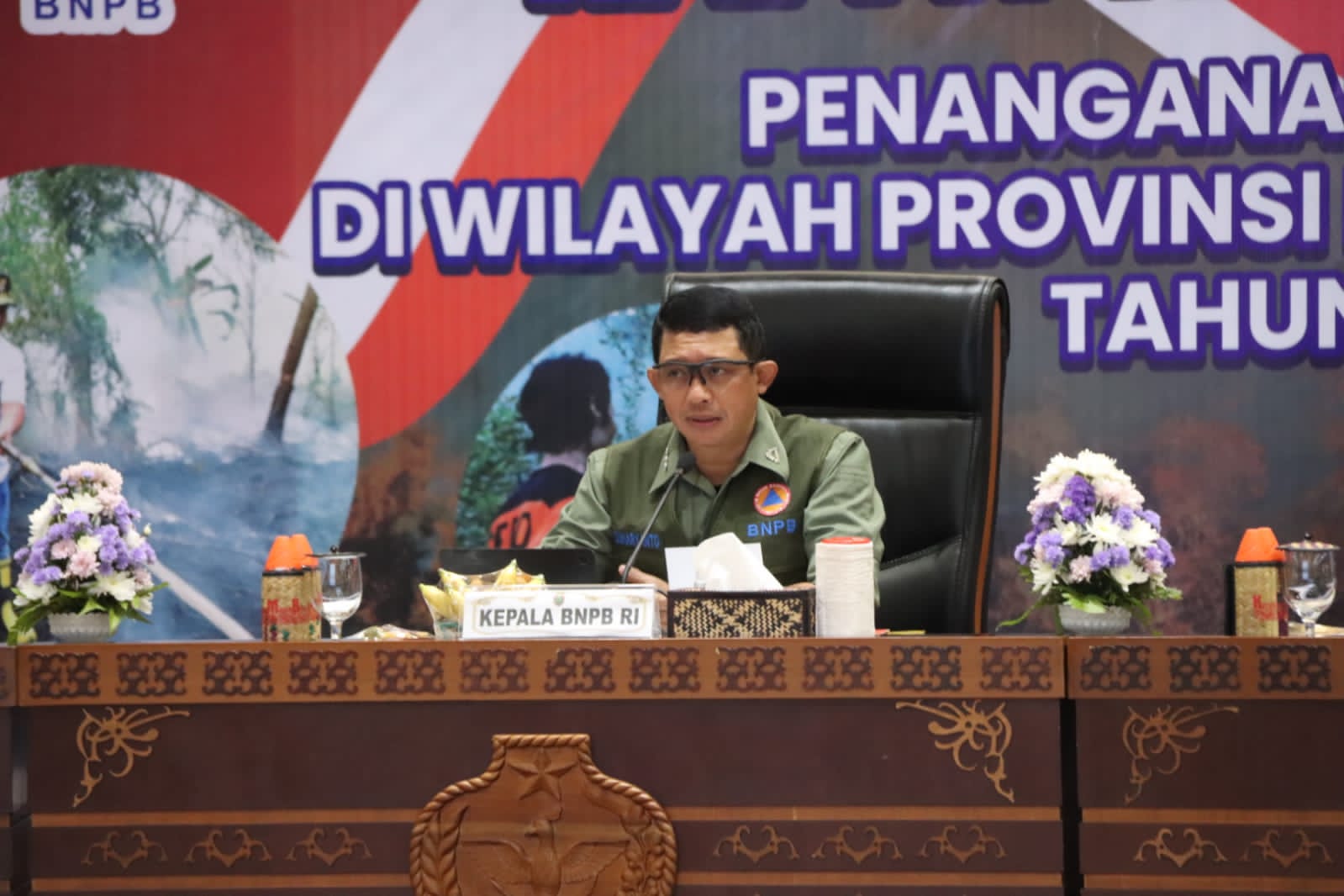 Kepala BNPB RI Mayjen TNI Suharyanto Pimpin Rakor Penanganan Kebakaran Hutan dan Lahan di Prov. Kalteng