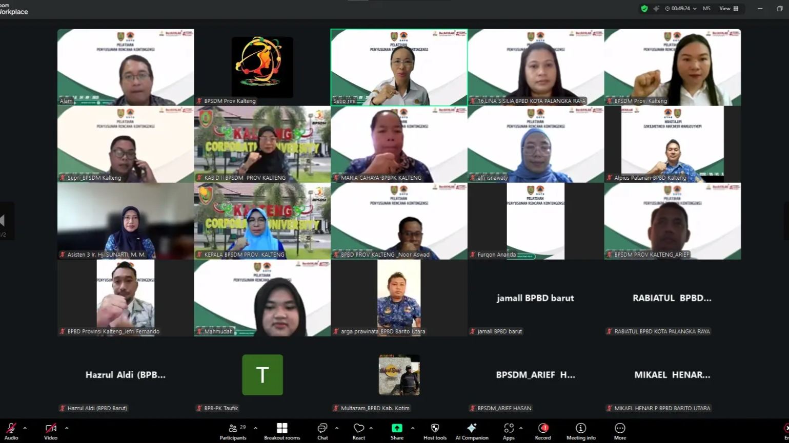 BPSDM Gelar Pelatihan Penyusunan Rencana Kontingensi Secara Blended Learning