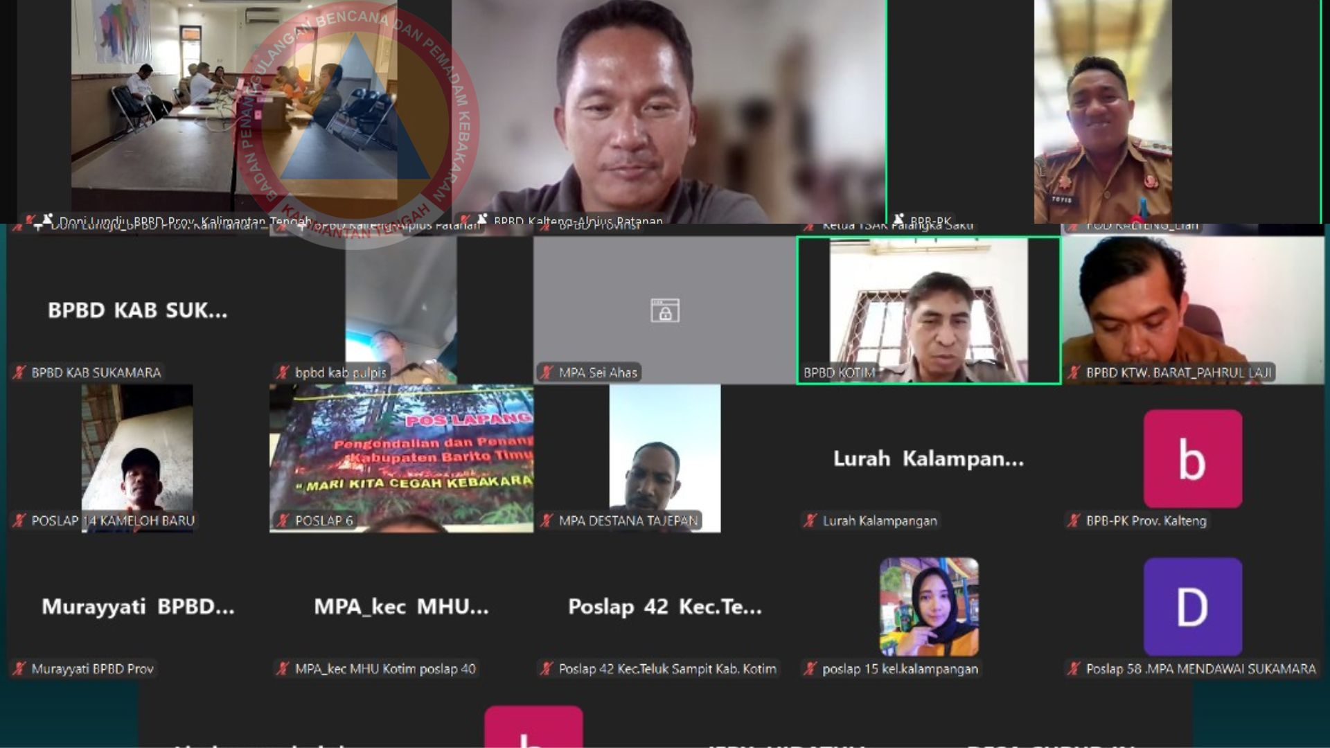 BPBPK Prov. Kalteng Adakan Rapat Perencanaan Posko Satgas Pengendalian Karhutla Secara Virtual