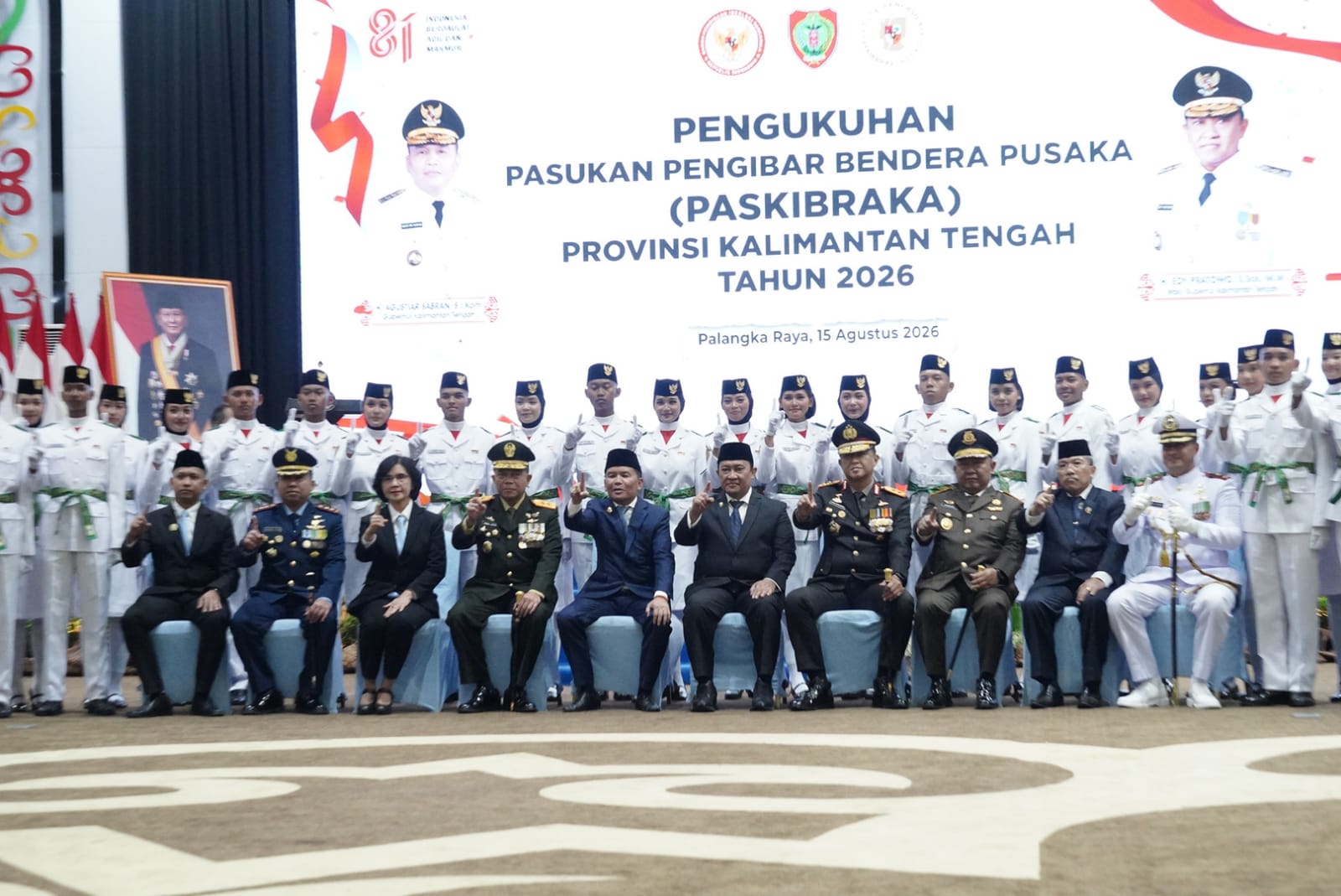 Gubernur Kalteng Agustiar Sabran Kukuhkan Paskibraka Provinsi Kalteng 2026