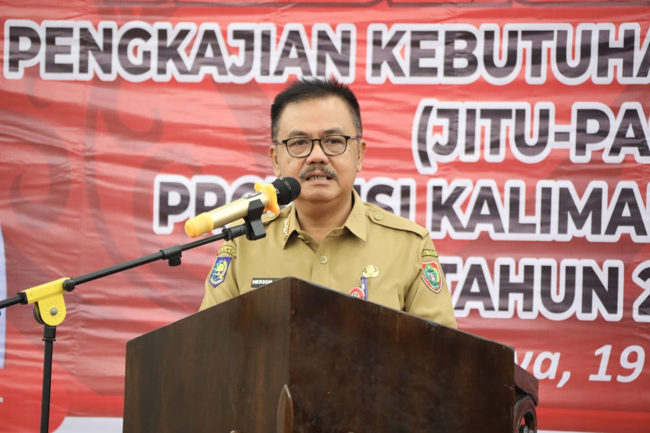 Sahli Herson B. Aden Buka Bimbingan Teknis Pengkajian Kebutuhan Pasca Bencana Provinsi Kalteng Tahun 2023