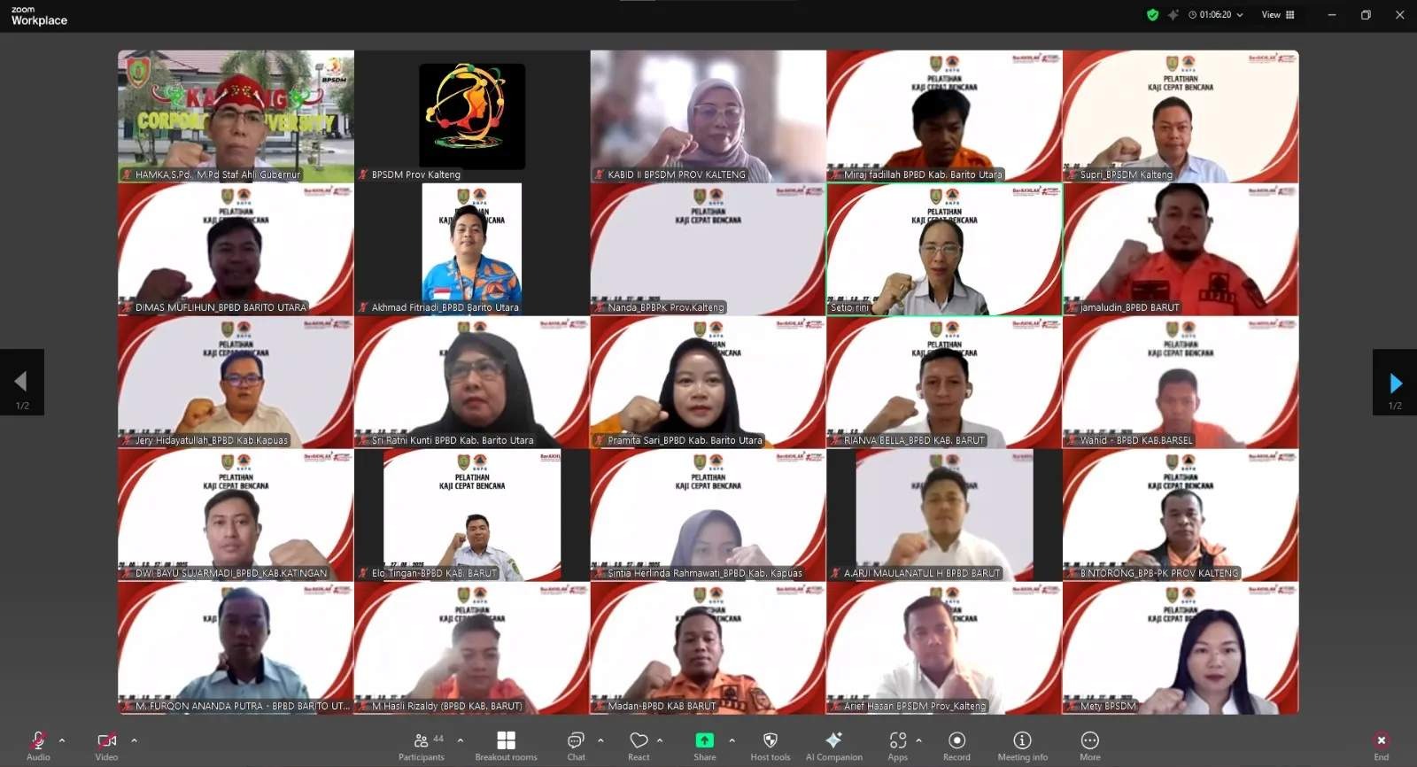 BPSDM Prov. Kalteng Gelar Pelatihan Kaji Cepat Bencana