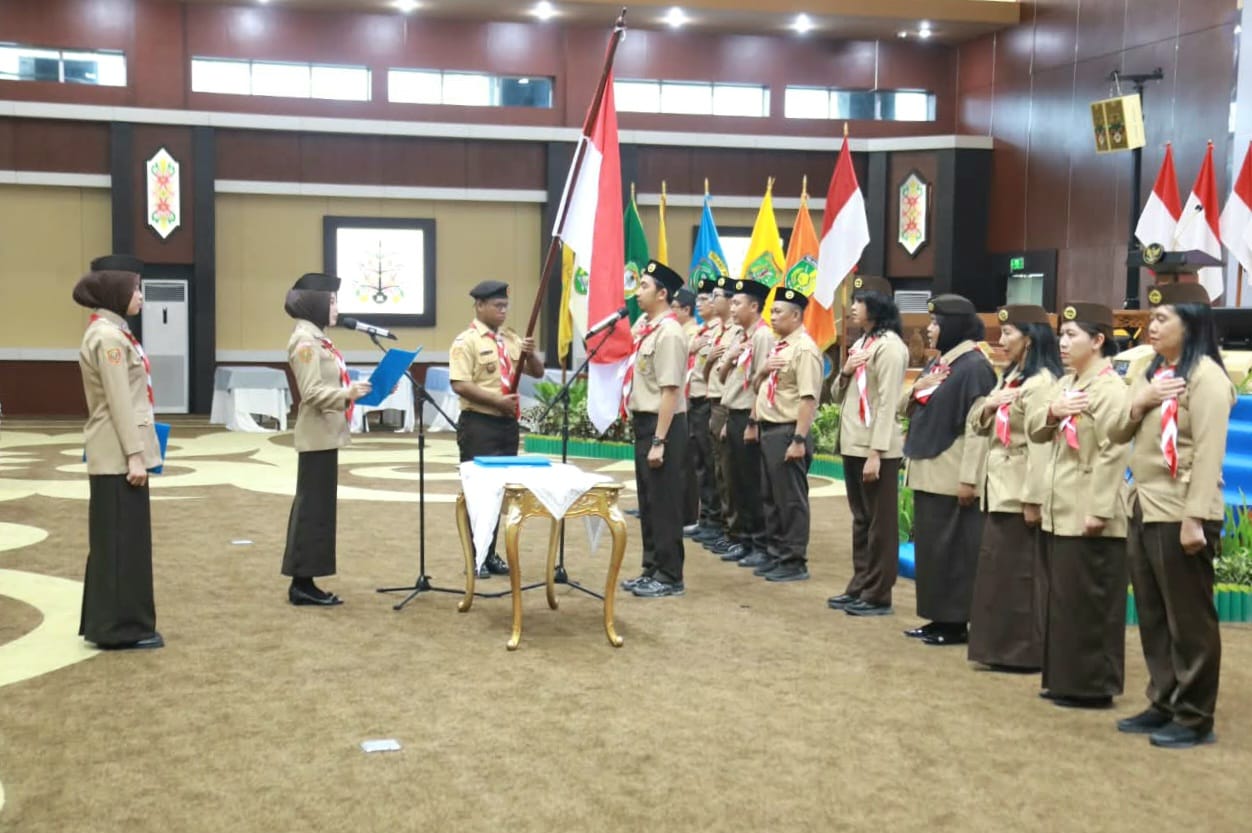 Ketua Kwarda Pramuka Kalteng Aisyah Thisia Kukuhkan Pengurus SAKA Anti Narkoba Kalteng Masa Bakti 2026–2031