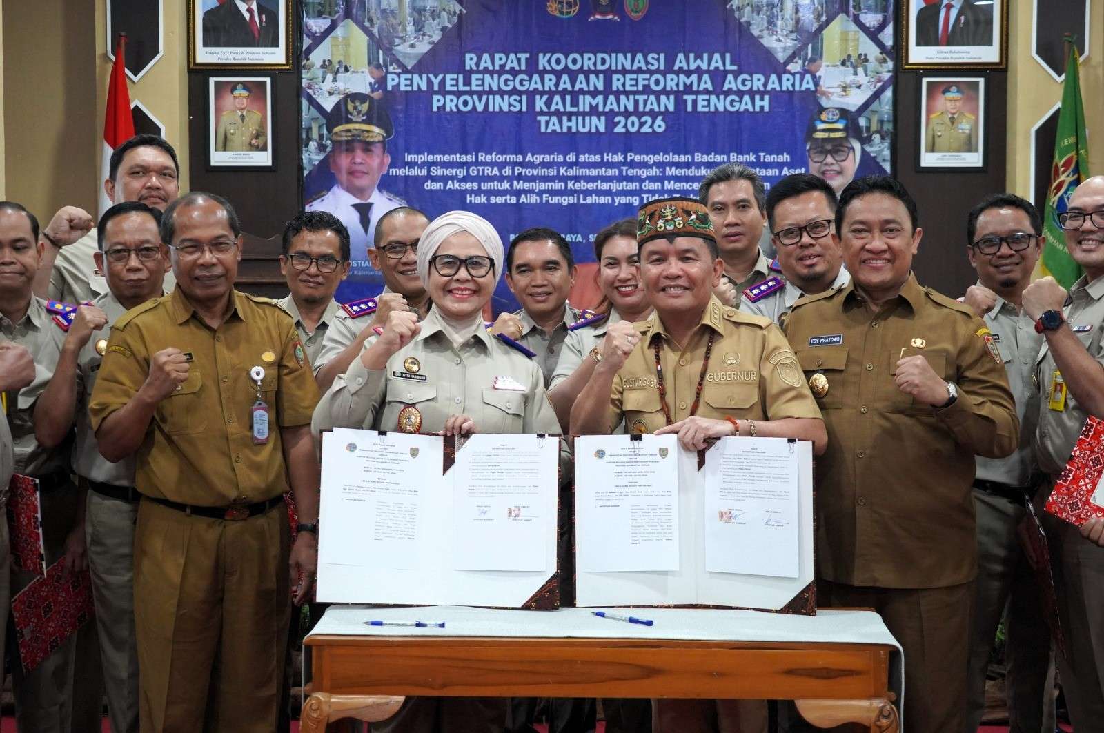 Gubernur Kalteng Agustiar Sabran dan Wagub Edy Pratowo Hadiri Rakor Awal GTRA 2026