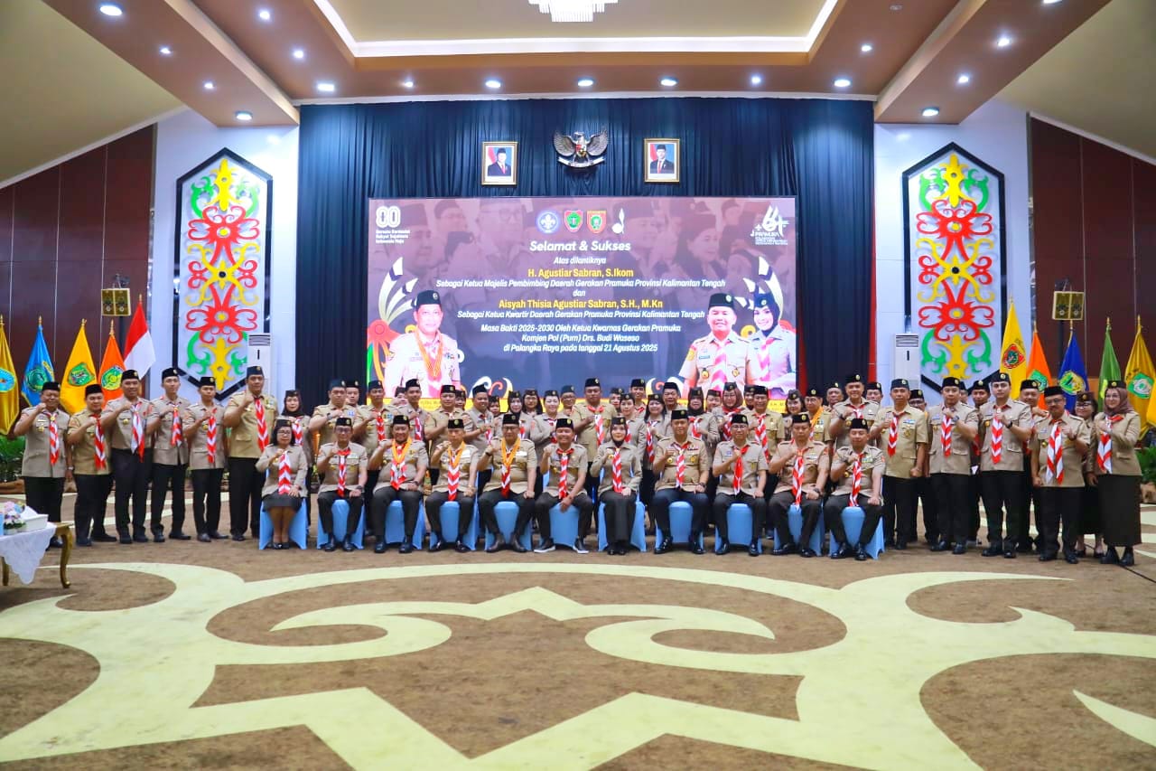Pengurus Majelis Pembimbing Daerah dan Pengurus Kwarda Gerakan Pramuka Kalteng Masa Bakti 2025-2030 Resmi Dilantik