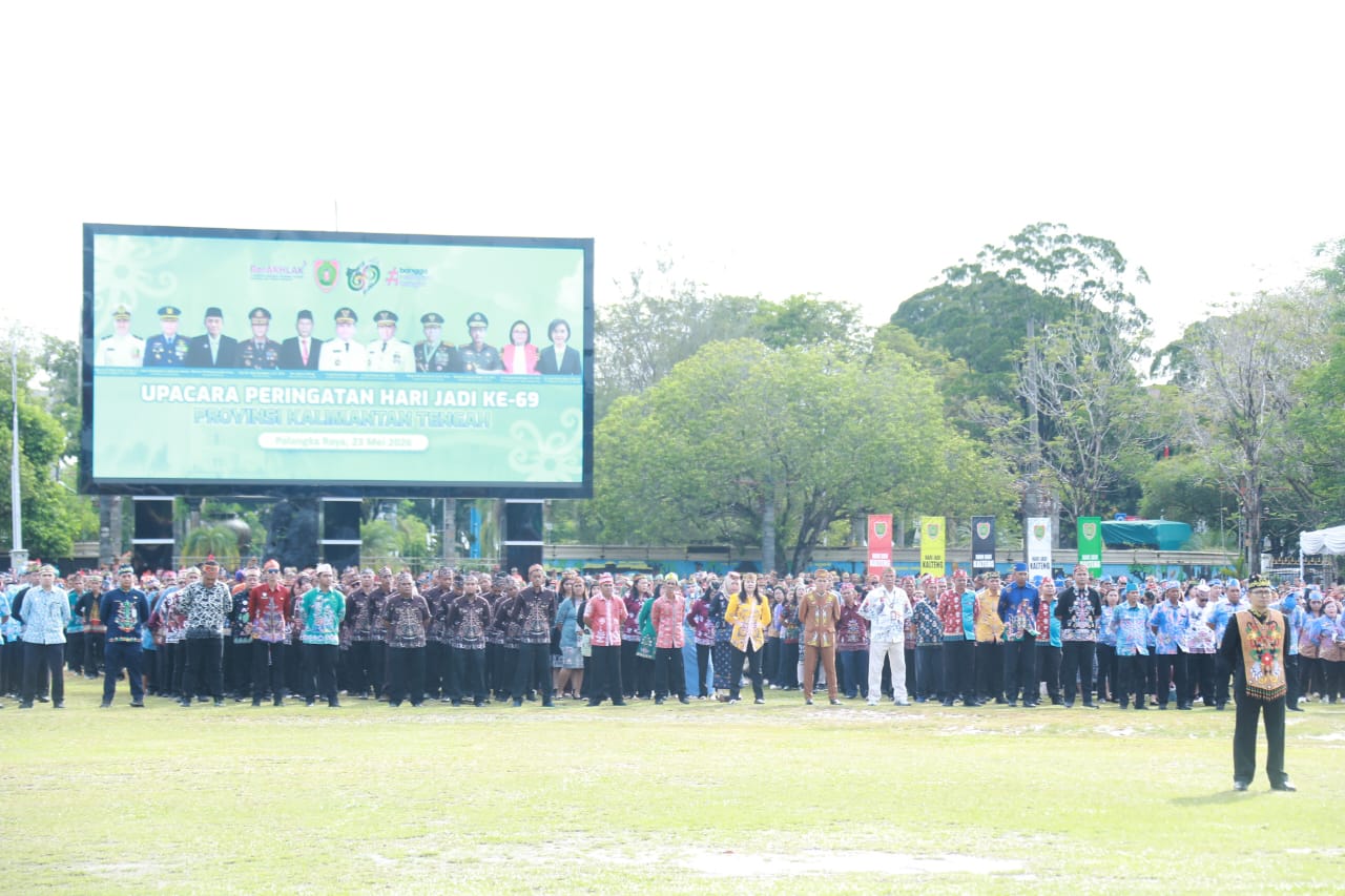 Gubernur Kalteng Agustiar Sabran, Pimpin Upacara Hari Jadi ke-69 Provinsi Kalteng