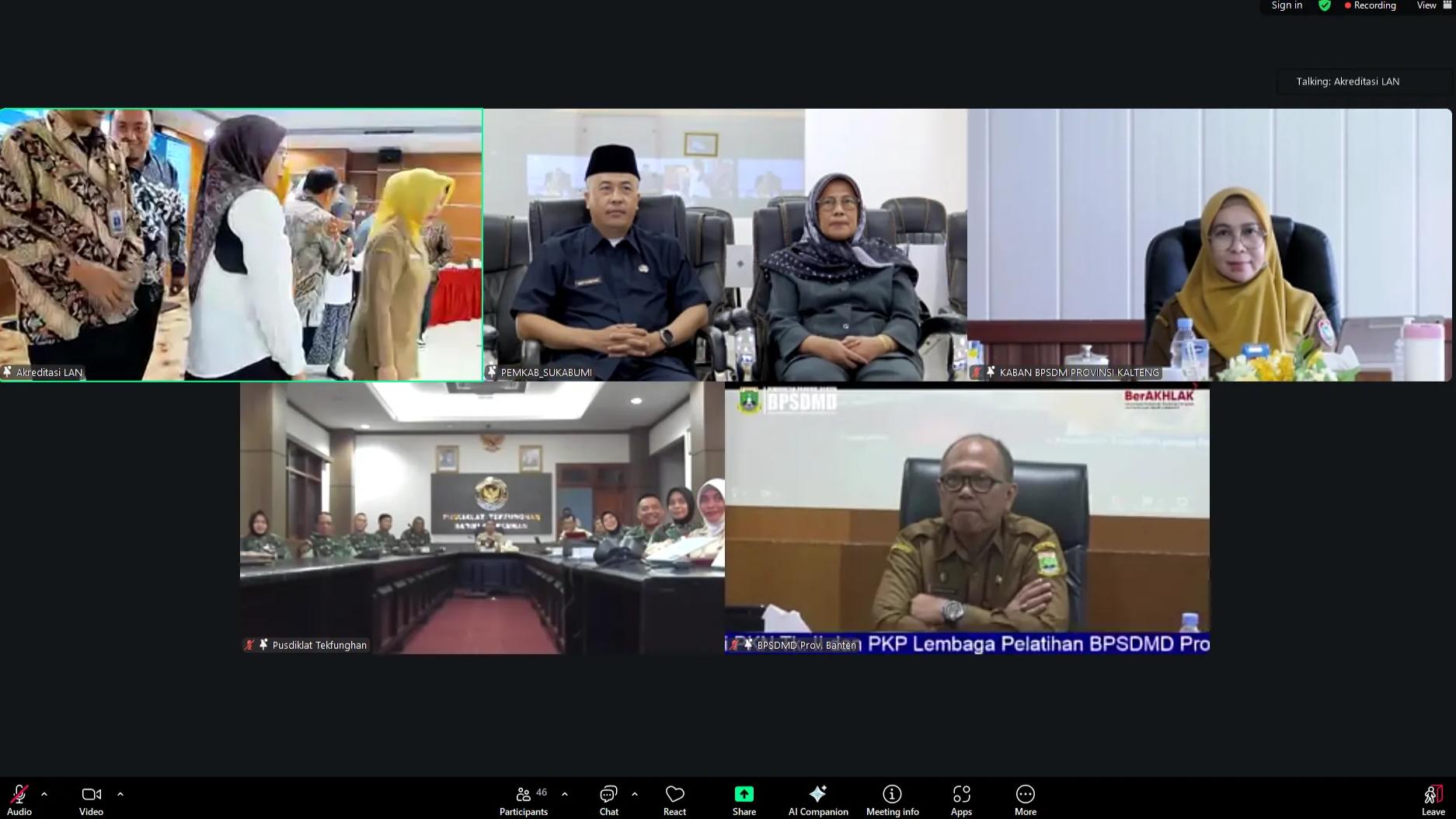 BPSDM Prov. Kalteng Berpartisipasi Dalam Kegiatan Nasional Bertajuk Penyampaian Status Akreditasi Lembaga Pelatihan