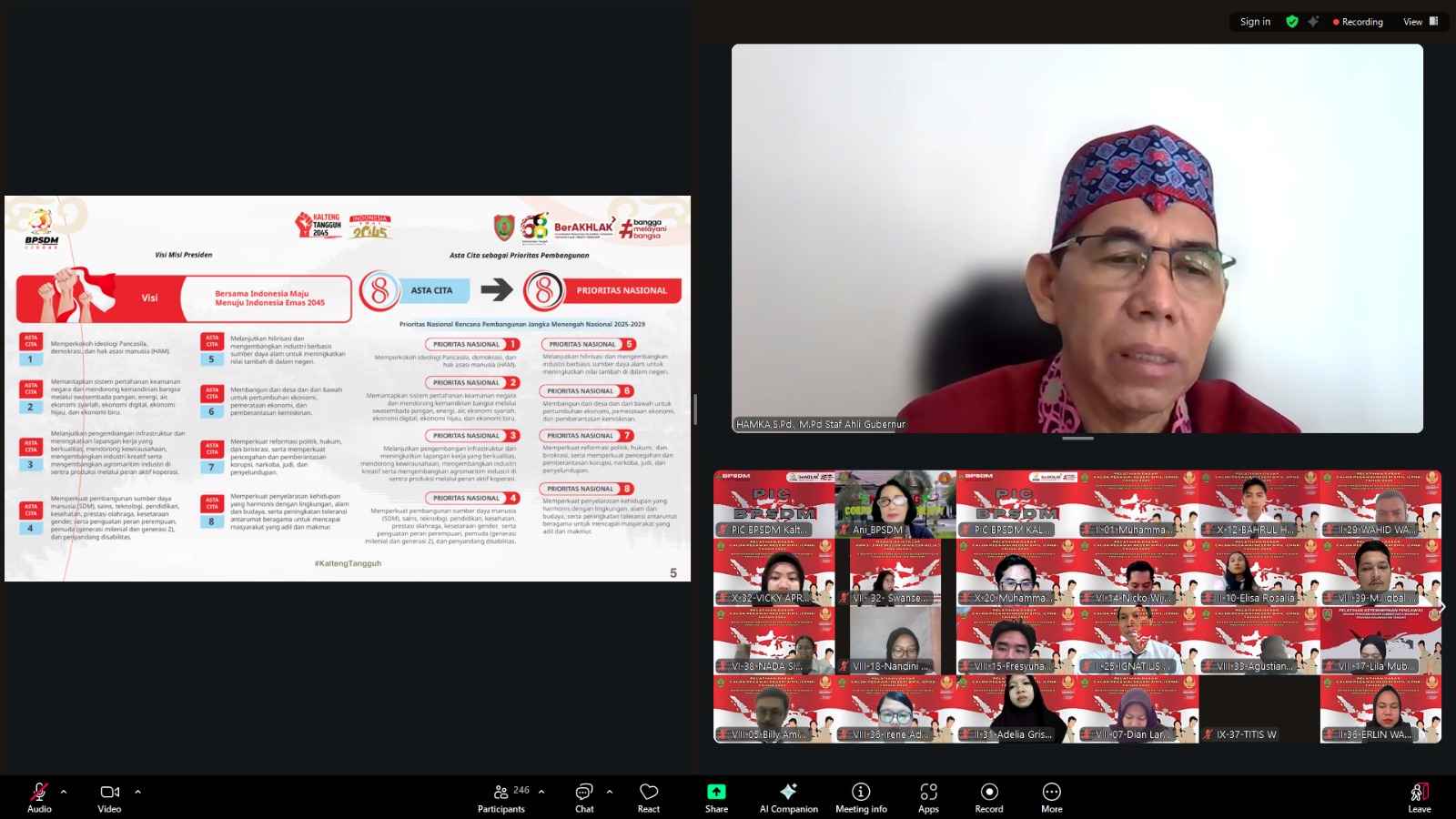 BPSDM Prov. Kalteng Gelar Ceramah Muatan Teknis Substansi Lembaga