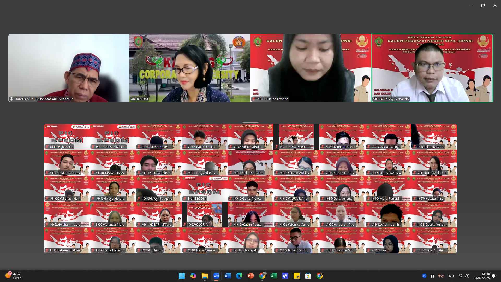 BPSDM Prov. Kalteng Gelar Ceramah Muatan Teknis Substansi Lembaga