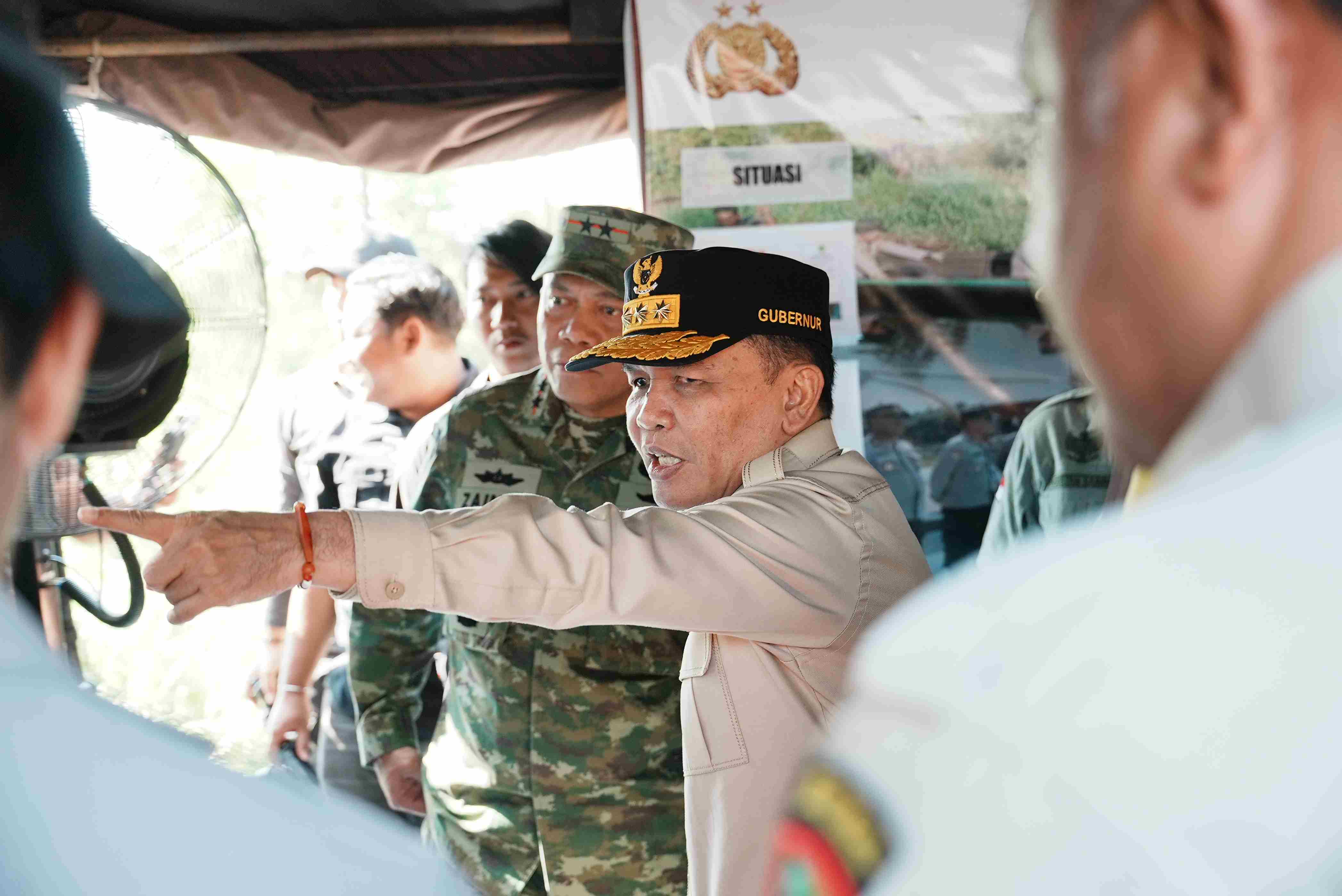 Posko Karhutla Pulang Pisau Ditinjau Gubernur Kalteng Agustiar Sabran