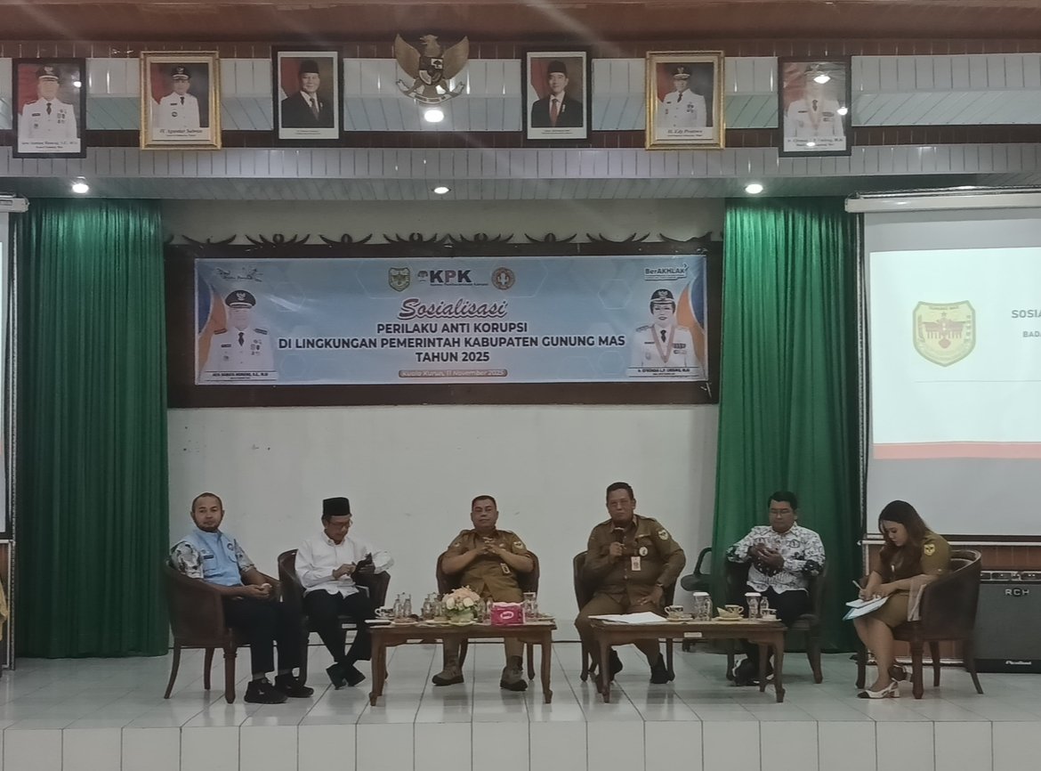 Sosialisasi Antikorupsi 2025: Pemkab Gunung Mas Siapkan Aparatur Berintegritas