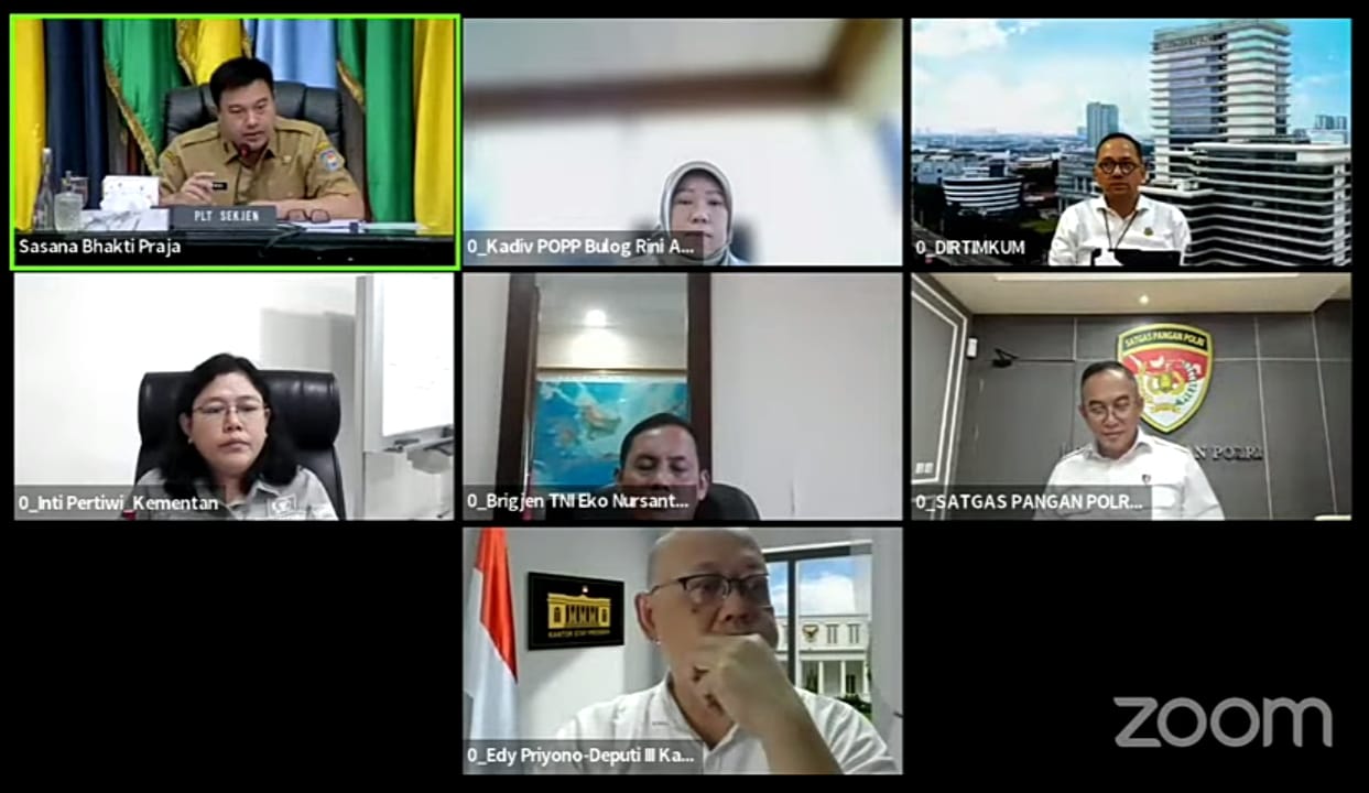 Asisten Ekbang Sri Widanarni Hadiri Rakor Pengendalian Inflasi Daerah Secara Virtual