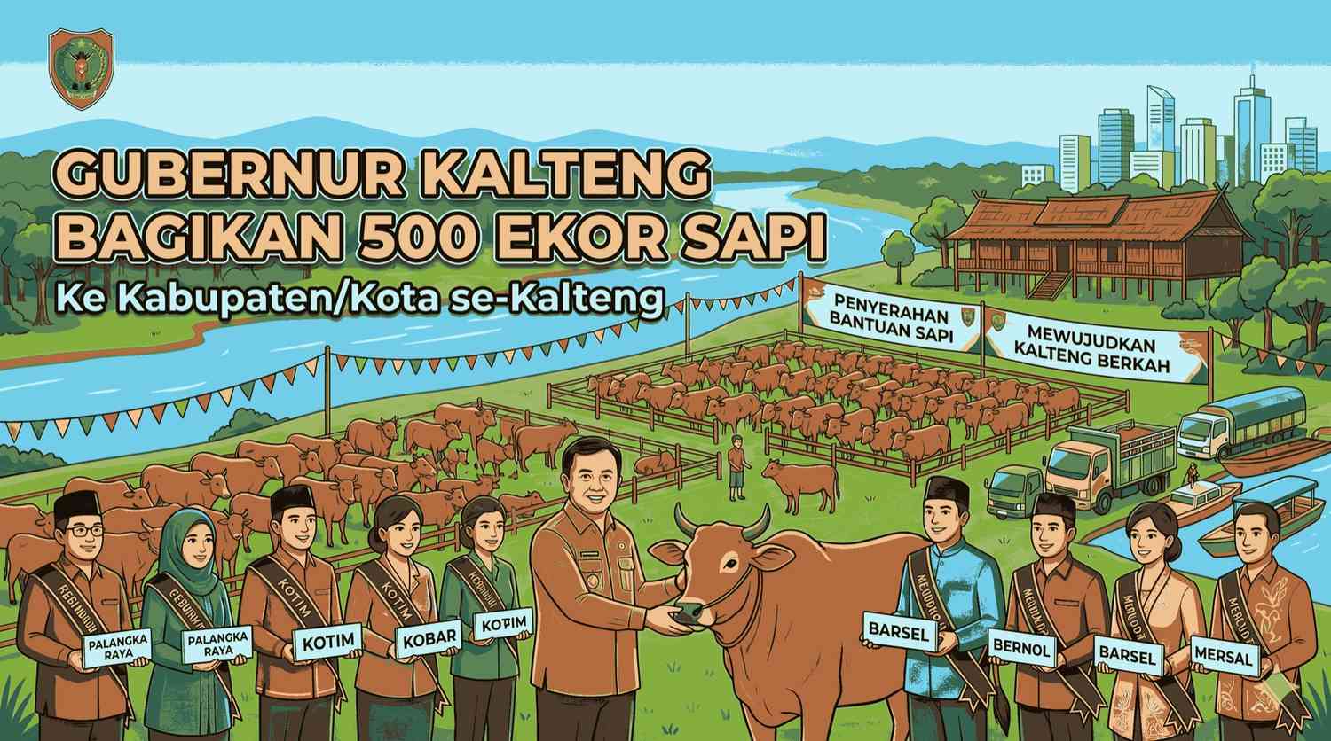 Gubernur Kalteng Agustiar Sabran, Salurkan 500 Ekor Sapi Kurban untuk Kabupaten/Kota se-Kalteng