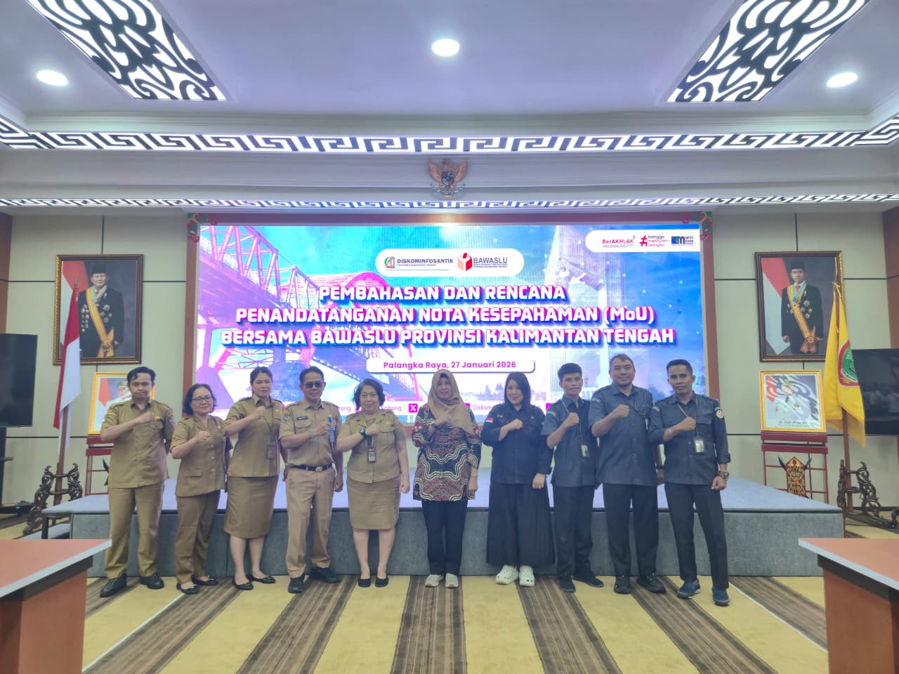 Diskominfosantik Prov. Kalteng Gelar Audiensi Bersama Bawaslu Bahas MoU